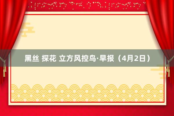 黑丝 探花 立方风控鸟·早报（4月2日）